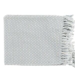 Surya Tierney Throw Blanket Light Gray And White Fringe 50" X 60" accent blanket